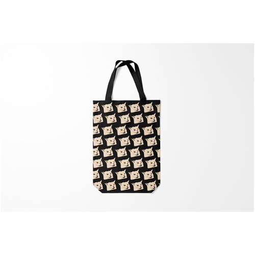 фото Сумка-шоппер / 31х42 см / мемы / кот мем woman yelling at cat burnettie