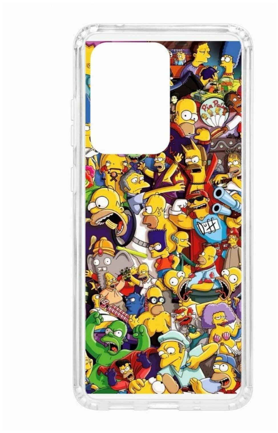 Чехол для Samsung Galaxy S20 Ultra Kruche Print Симпсоны, пластиковая накладка, силиконовый бампер с защитой камеры, противоударный кейс с рисунком