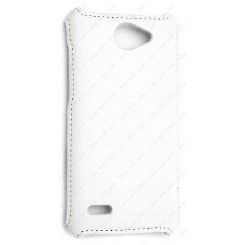 Кожаный чехол-накладка для Fly FS551 Nimbus 4 Aksberry (Белый)