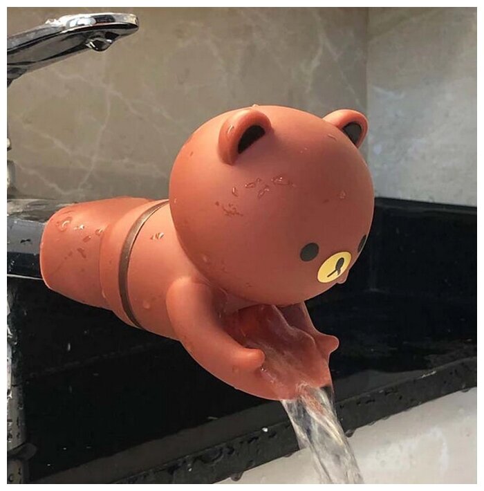 Милый смеситель Мишка, детская насадка-удлинитель на кран, размер 10х11,5 см., цена за 1 штуку