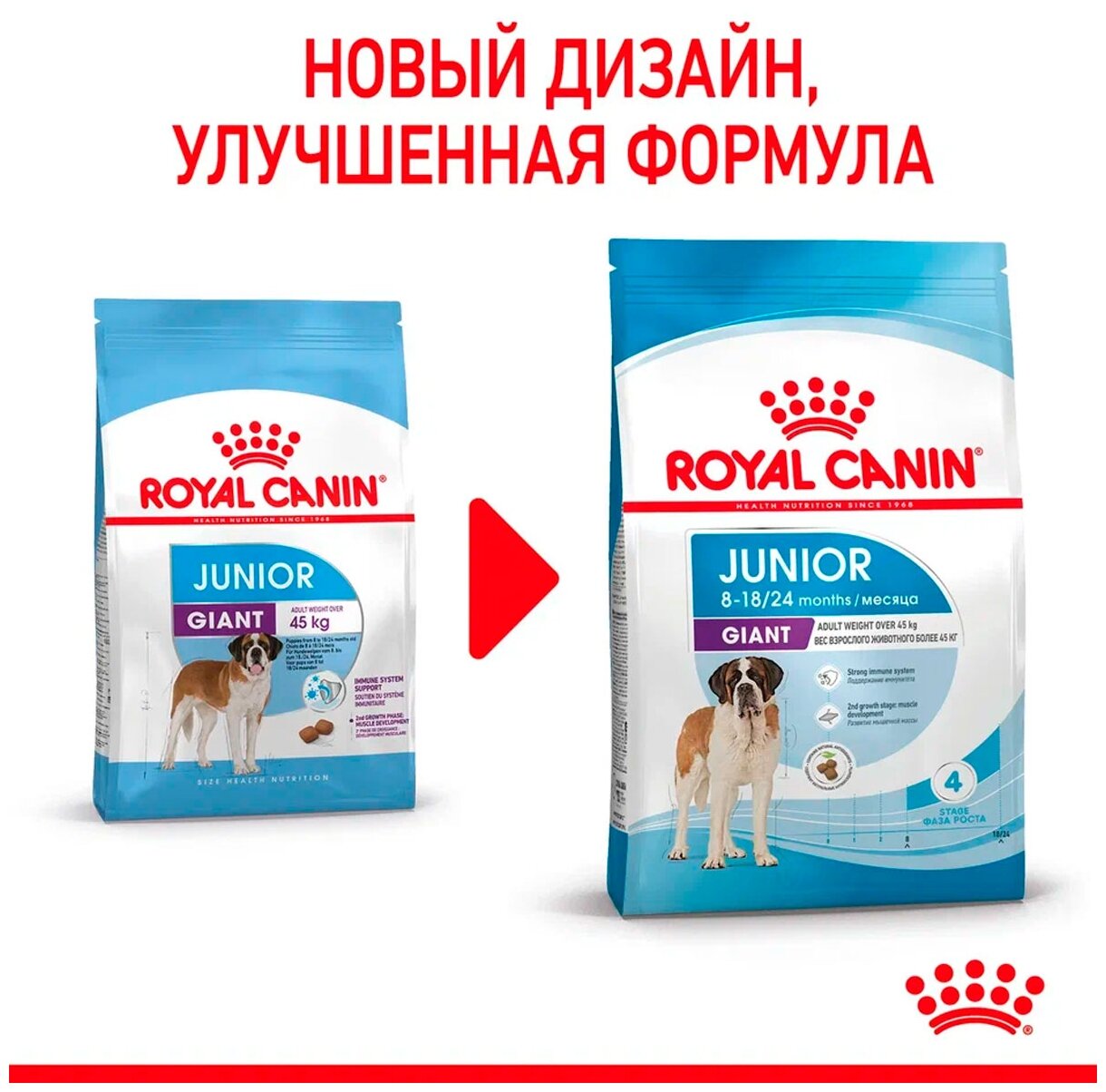 Корм для собак Royal Canin Корм Giant Junior (Джайнт Юниор) сухой для щенков очень крупных размеров до 8 месяцев, 3,5 кг - фотография № 5