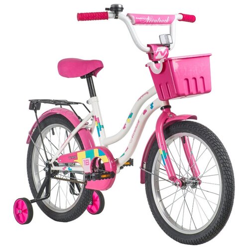 Велосипед детский 18 NOVATRACK TETRIS рост до 125 см 6-7 лет белый - розовый 721000₽