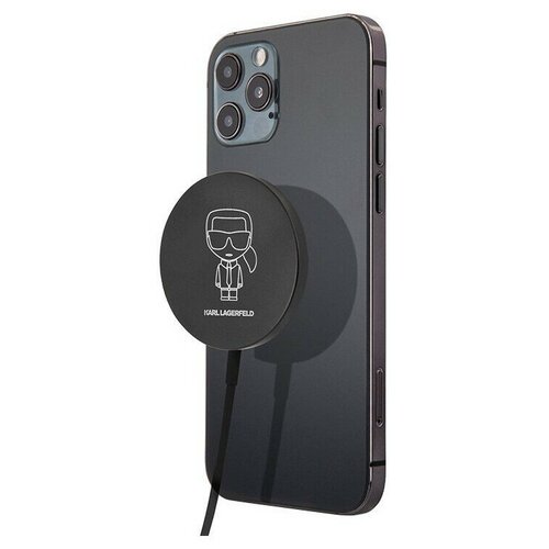 Беспроводное зарядное устройство CG Mobile Karl Lagerfeld Magsafe Wireless Charger 15W Outlines, цвет Черный (KLCBMSIKBK)
