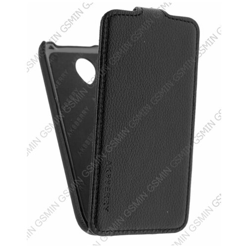 Кожаный чехол для Lenovo S750 Aksberry Protective Flip Case (Черный)