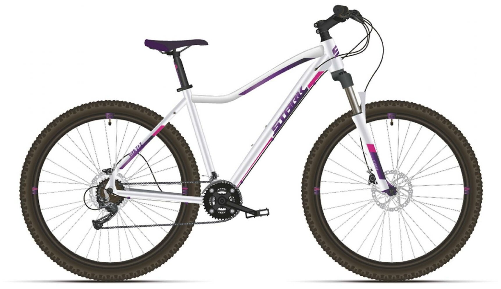 Велосипед Stark Viva 27.2 HD (2021) 14.5" белый/фиолетовый