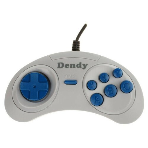 джойстик 16 bit черный с серыми кнопками dendy shop для сега узкий разъём 9 pin Геймпад Dendy 8-bit Джойстик 04-JS форма Сега (Узкий разъем 9 pin), серый