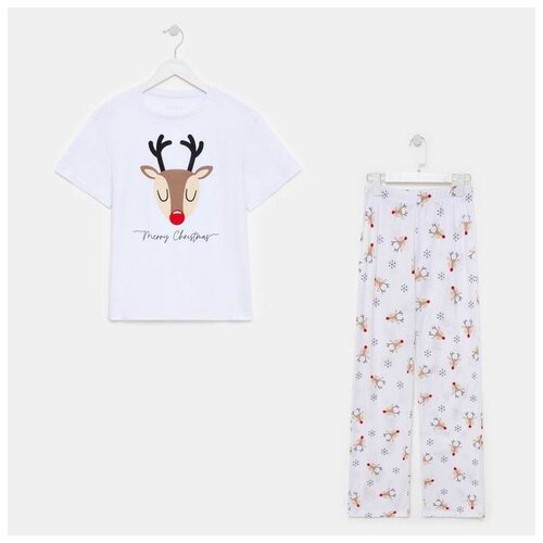 Пижама , размер 48/50, белый kaftan пижама женская футболка и шорты kaftan tiger р 48 50