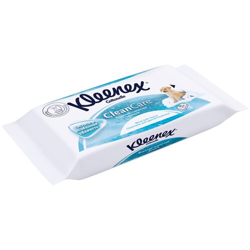 Влажная туалетная бумага Kleenex Cottonelle CleanCare в мягкой упаковке 42 шт. 42 лист., белый