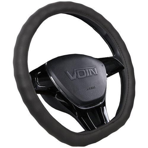 Оплетка на руль VOIN Classic Plus D-образный обод, черная, M