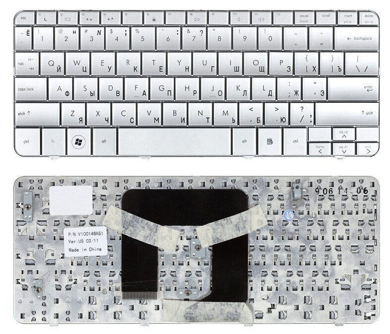 Клавиатура для ноутбука HP AEFP6700110 серебристая 1390₽