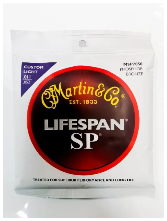 Струны для акустической гитары, MARTIN MSP7050 LIFESPAN SP, 11-52