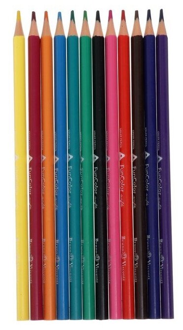 Карандаши цветные пластиковые 12 цветные "FUNCOLOR" 4 вида (30-0085) Альт - фото №9