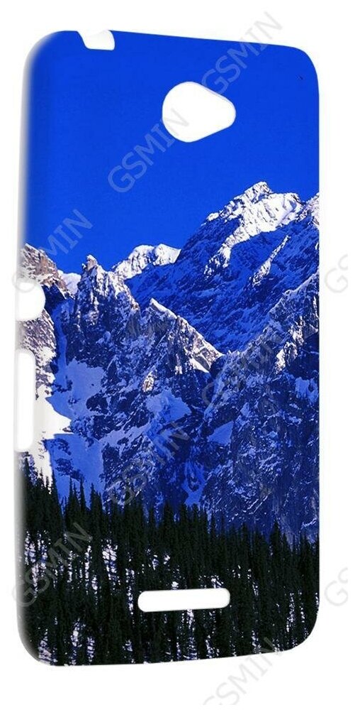 Чехол силиконовый для Sony Xperia E4 TPU (Белый) (Дизайн 47)