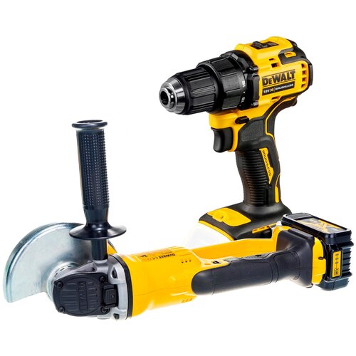 Набор аккумуляторного инструмента DEWALT углошлифовальная машина DCG412M2 дрель-шуруповерт DCD708N 5473000₽
