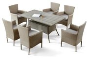 Комплект плетеной мебели Афина-мебель AFM-195-6Pcs Beige (6+1)