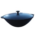 Сковорода Камская Посуда вок41 WOK 4л чугунная с алюминиевой крышкой - изображение