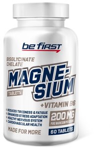 Фото Магний Be First Magnesium bisglycinate chelate + B6 60 таблеток, Нейтральный