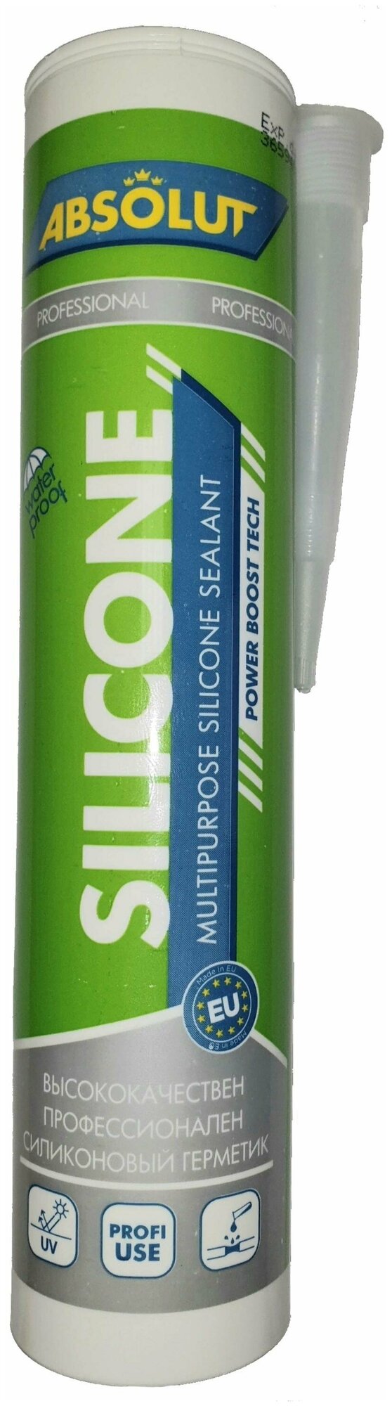 фото Силиконовый герметик "ABSOLUT" прозрачный, 260 мл