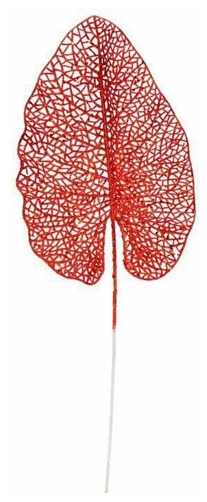 фото Декоративная ветка кружевной филодендрон, пластик, красный, 67 см, Koopman International