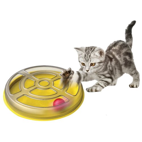 georplast tricky игрушка для кошек с шариком из пластика в ассортименте GEORPLAST Игрушка для кошек с шариком VERTIGO d=29см пластик