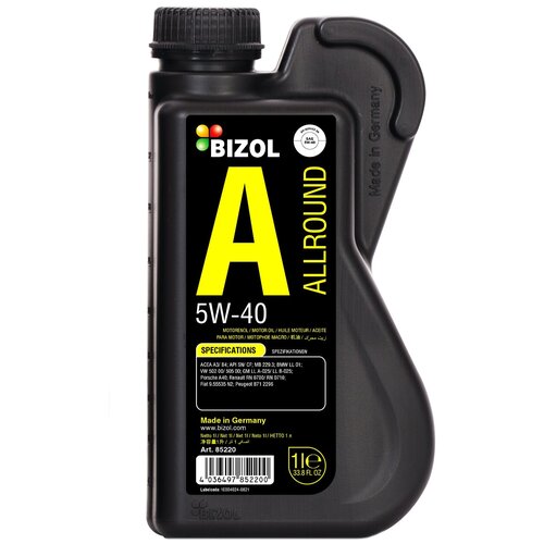 HC-синтетическое моторное масло BIZOL Allround 5W-40, 5 л