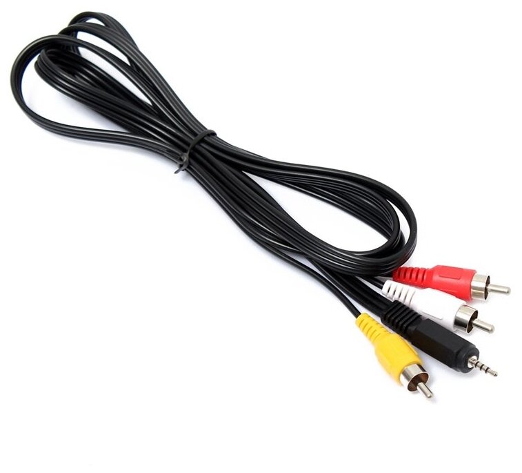 фото Кабель 3,5 jack - 3RCA для передачи видео и аудио сигнала