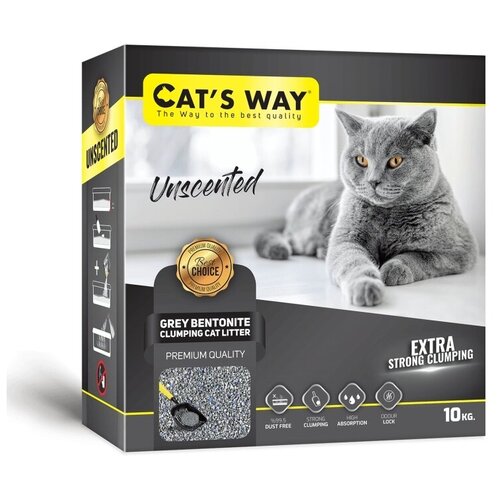 Cats way Box Sodium Grey Cat Litter наполнитель для кошачьего туалета без запаха супер-впитывающий - 11,7 л ( коробка)