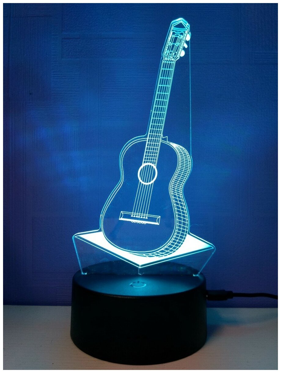Светодиодный ночник 3Д "Акустическая гитара" - фотография № 1