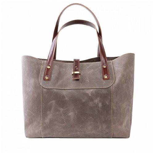 Женская сумка MILENA. Сумка-Шоппер из натуральной кожи. Вместительная сумка синяя