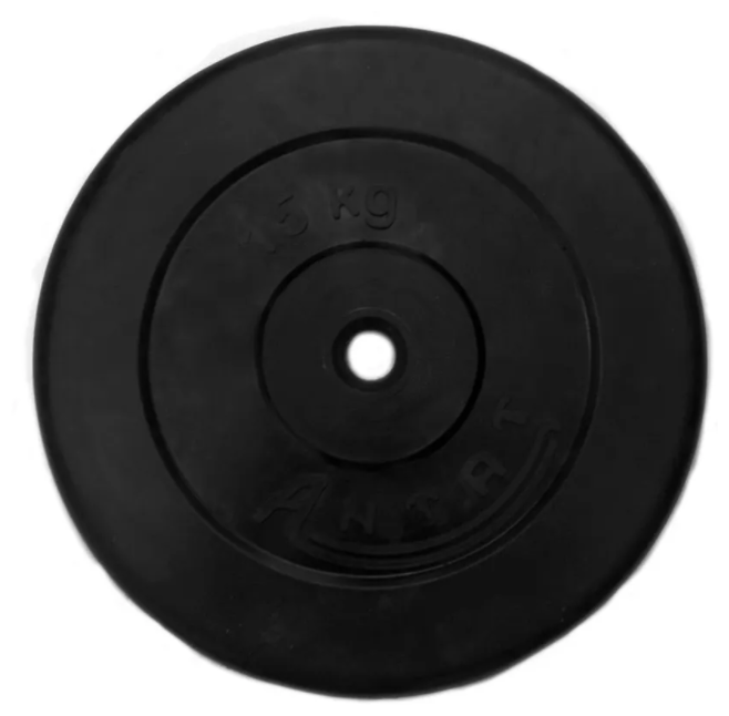 Диск обрезиненный Антат 15 кг, черный (26 мм)