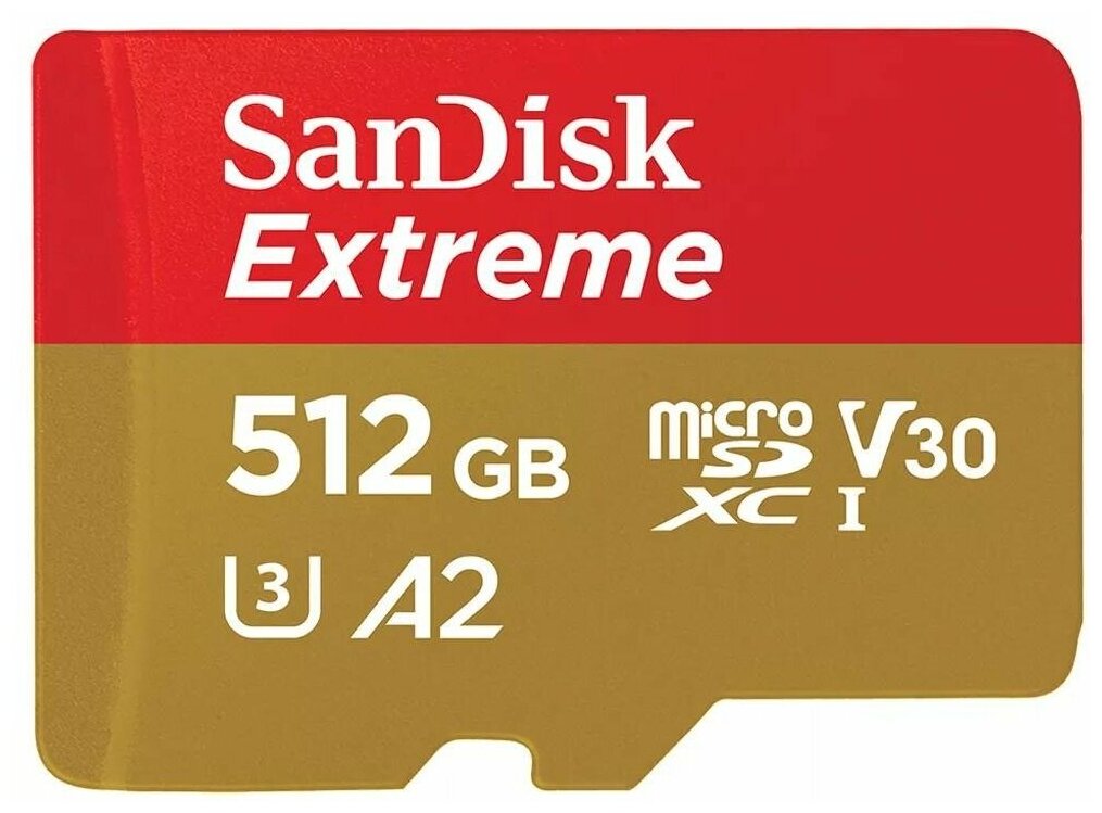 Карта памяти SanDisk Extreme microSDXC UHS-I A2 +ад, SDSQXA1-512G-GN6MA