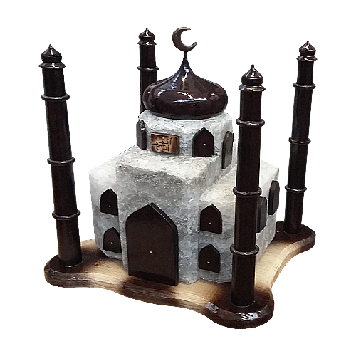 Соляная лампа мечеть 7-9 кг из белой соли с голубой подсветкой