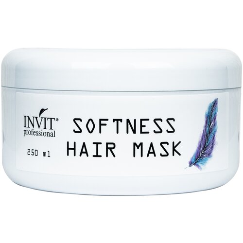 INVIT Маска для чувствительной кожи головы и волос успокаивающая Softness, 350 г, 250 мл, банка