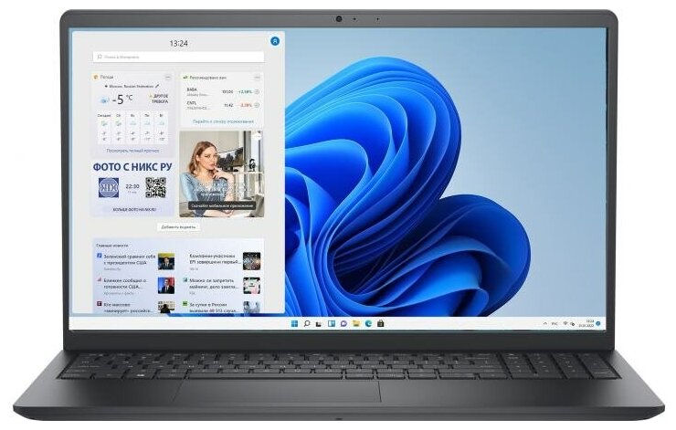 Ноутбук Dell Vostro 3510 Core i7 1165G7 8Gb SSD512Gb NVIDIA GeForce MX350 2Gb 156 WVA FHD 1920x1080 Windows 11 Home black WiFi BT Cam