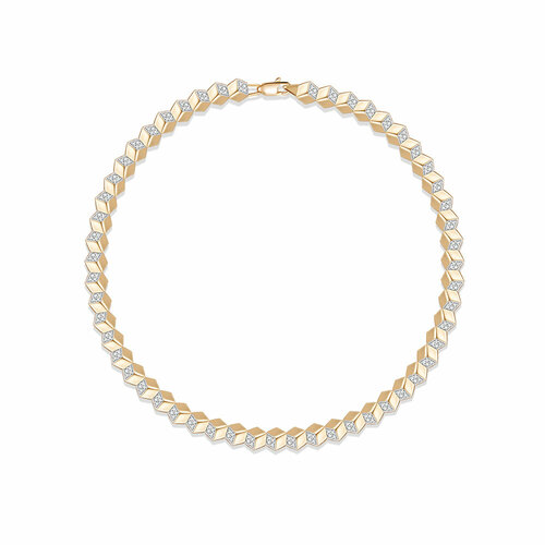 фото Браслет vesna jewelry, красное золото, 585 проба, родирование, бриллиант, длина 17.5 см.