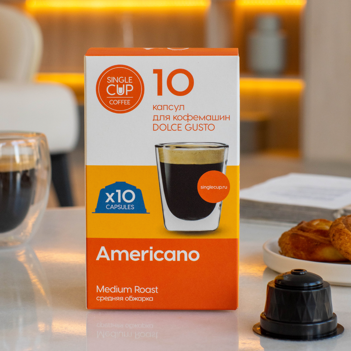 Кофе в капсулах Single Cup Coffee "Americano" формата Dolce Gusto, 10 шт - фотография № 4