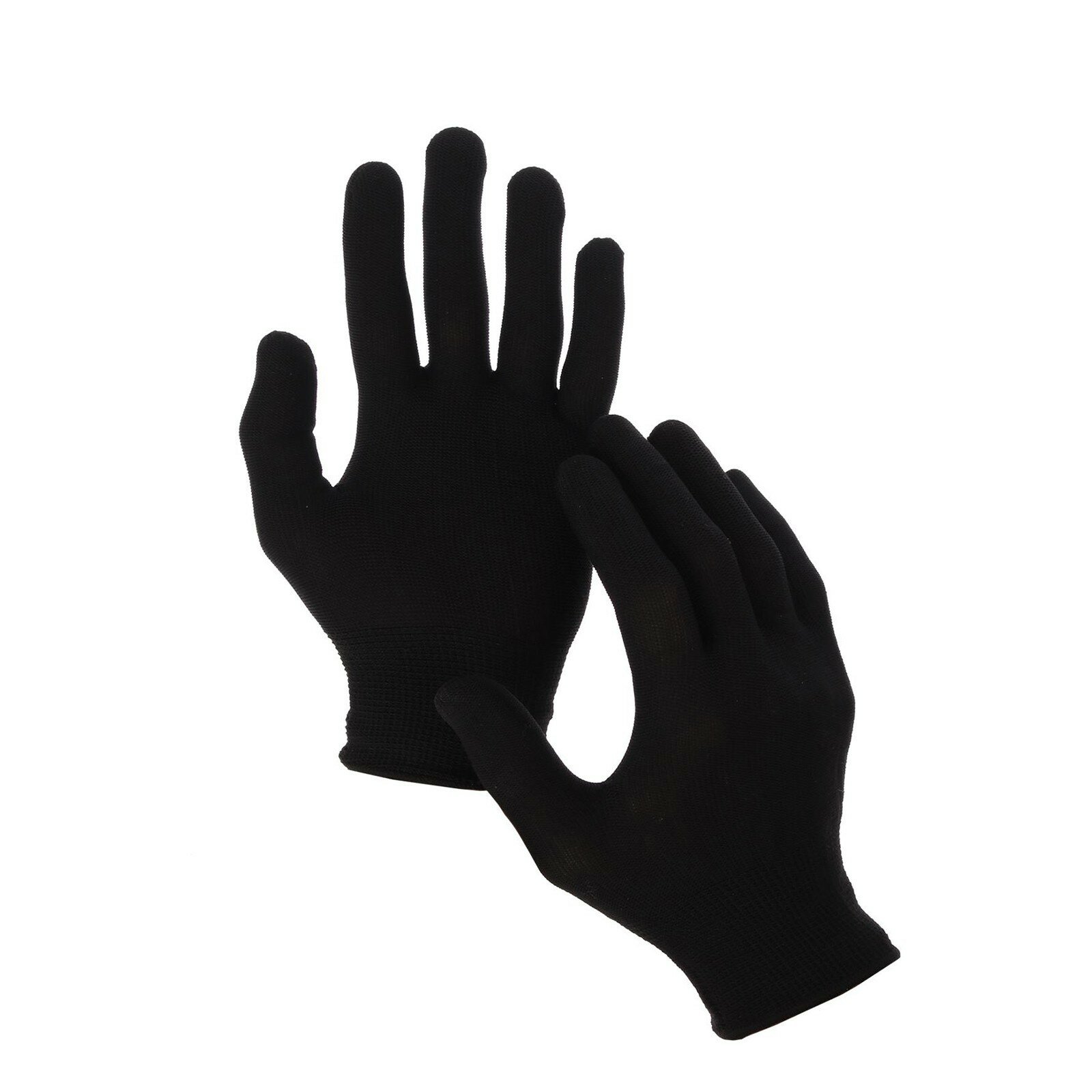 Перчатки нейлоновые, без покрытия, размер 8, чёрные, Greengo - фотография № 3