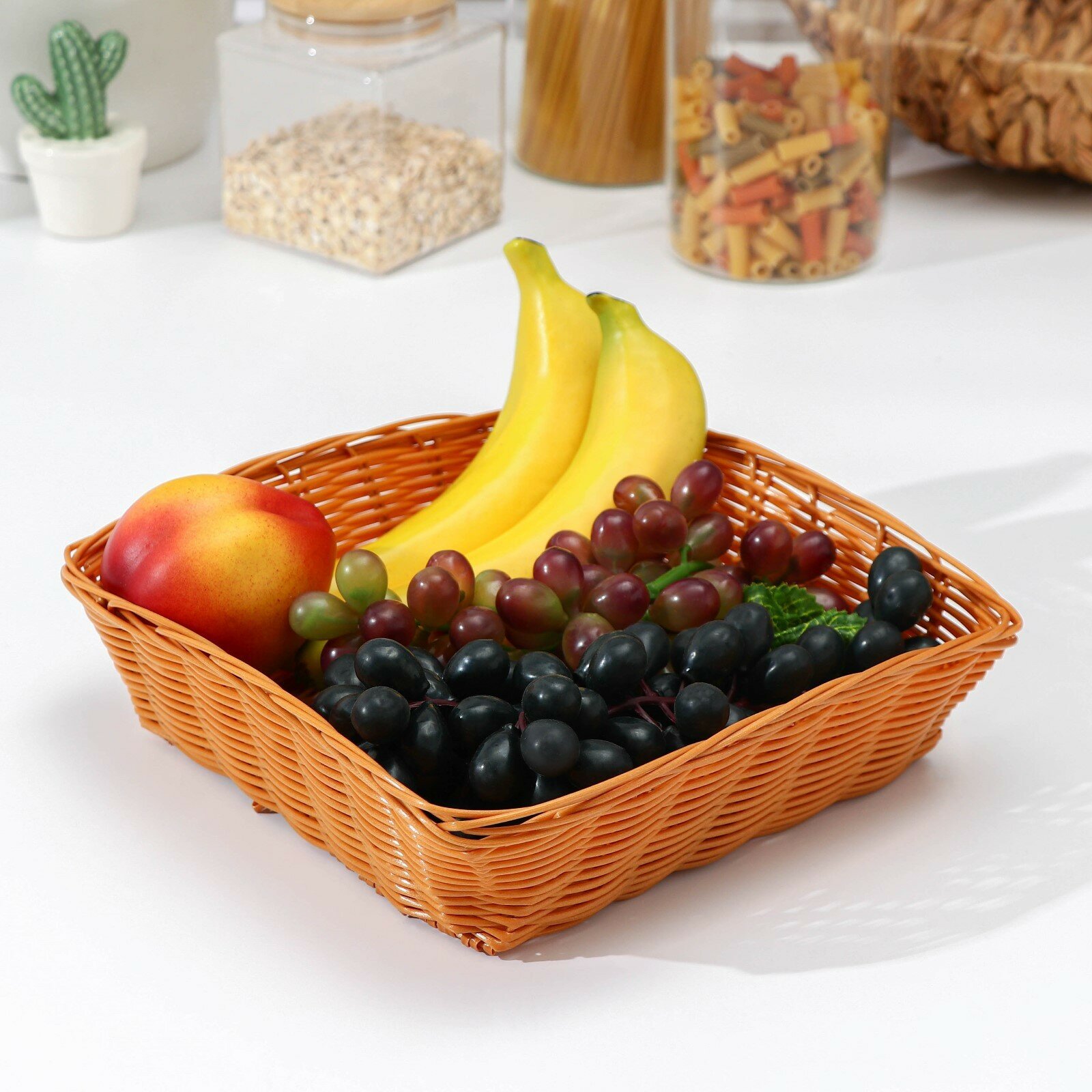 Корзинка для фруктов и хлеба Доляна «Капучино», 20×20×7 см - фотография № 5