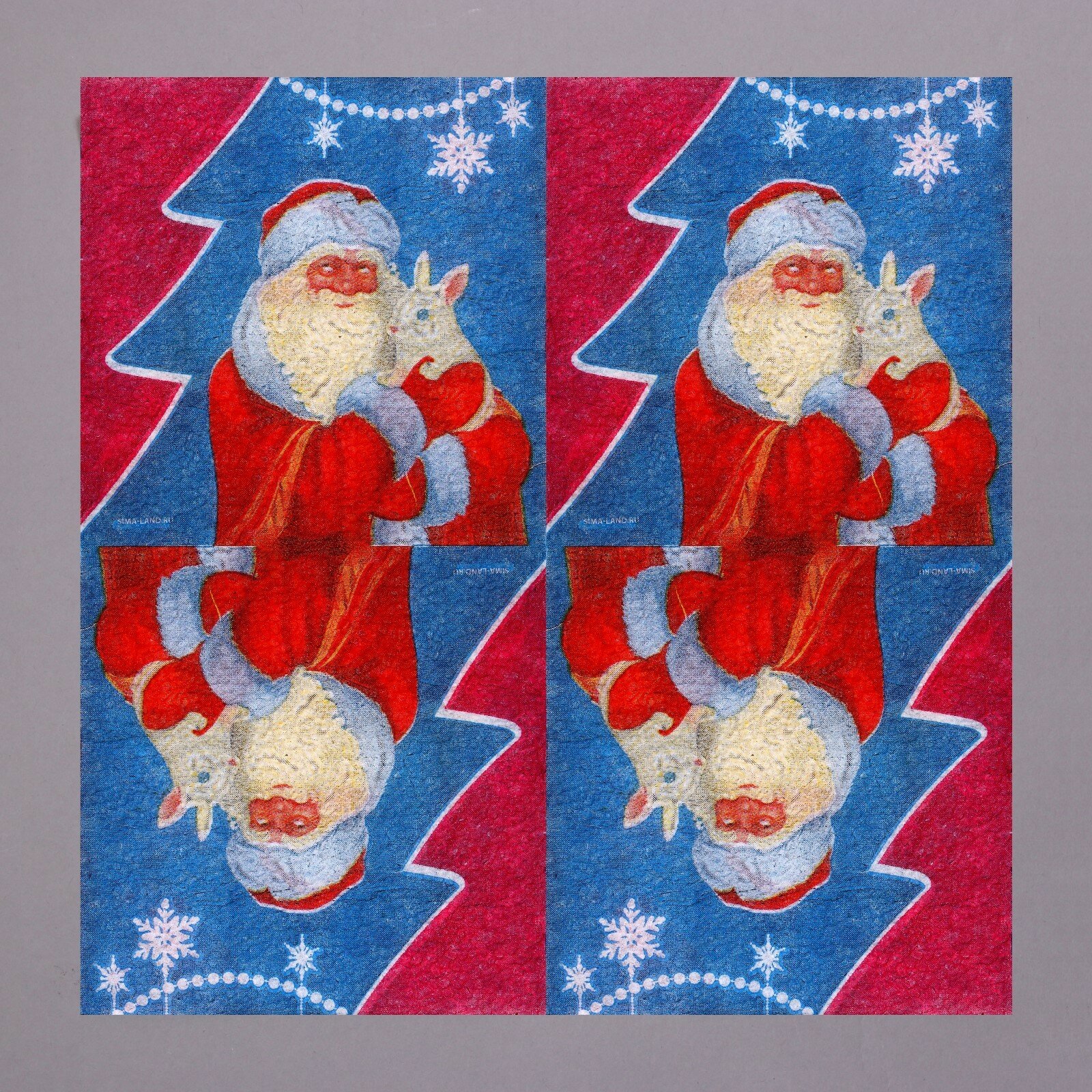 Салфетки бумажные однослойные ТероПром 9111686 «Дед Мороз», 24×24 см, набор 50 штук - фотография № 6