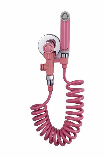 Лейка для гигиенического душа с комплектом KAISER SH-356 цвет хром розовый