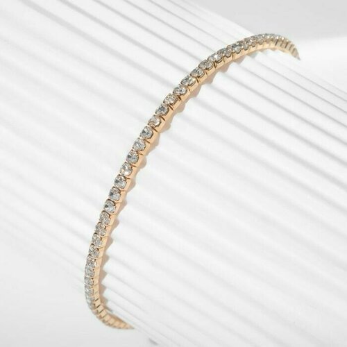 фото Браслет queen fair, стразы, размер 7 см, белый, золотой