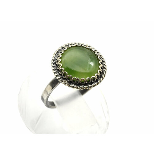 Кольцо Радуга Камня, нефрит, размер 16, зеленый