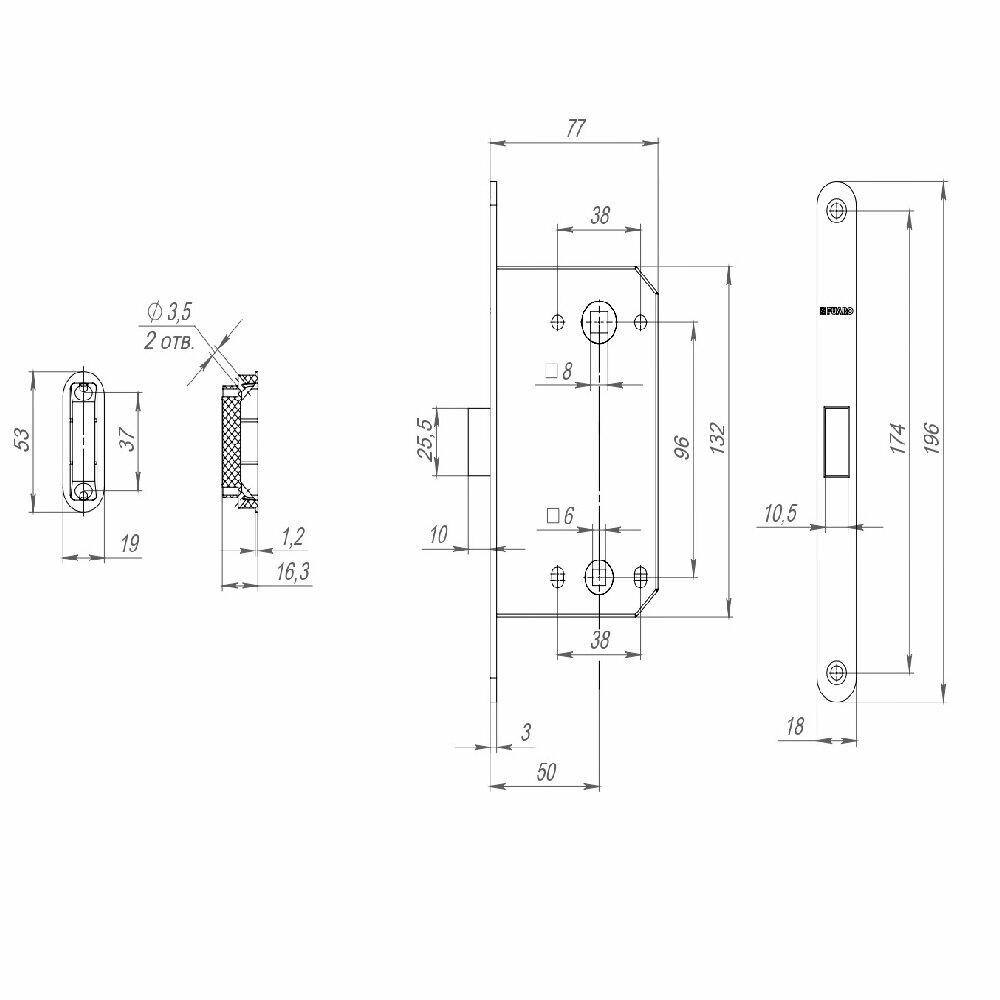 Защелка врезная Fuaro (Фуаро) MAGNET M96WC-50 WH белый (new plate) - фотография № 5