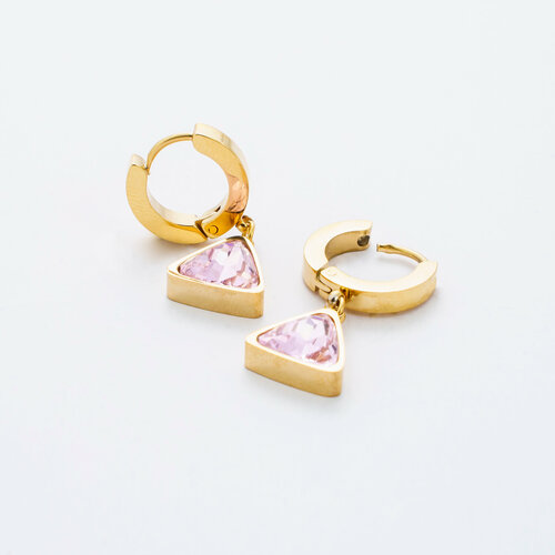 Серьги с подвесками Miniature, фианит, розовый