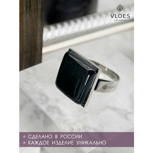 Печатка Vloes Mooncat, муранское стекло, черный