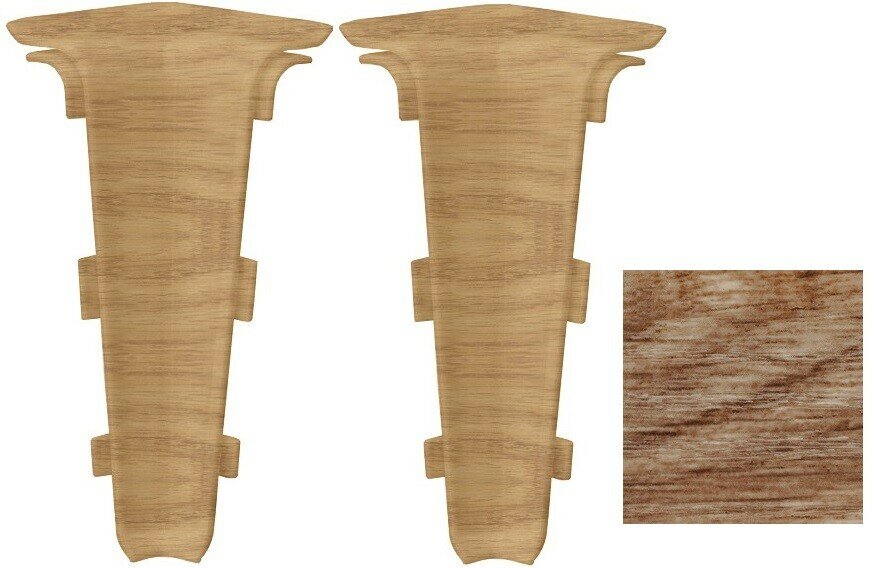 Угол для плинтуса Arbiton Indo, внутренний, цвет 06 Дуб Лаплант, 2шт.