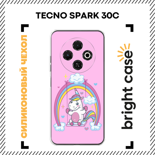 фото Чехол на tecno spark 30c / текно спарк 30c с принтом качели для единорога bright case