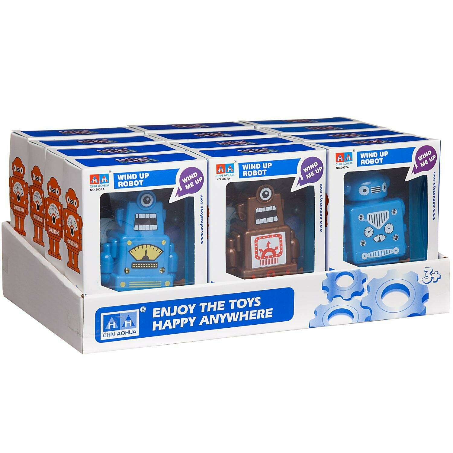 Изображение Игрушка заводная Junfa Робот в дисплее 12 шт WE-10453