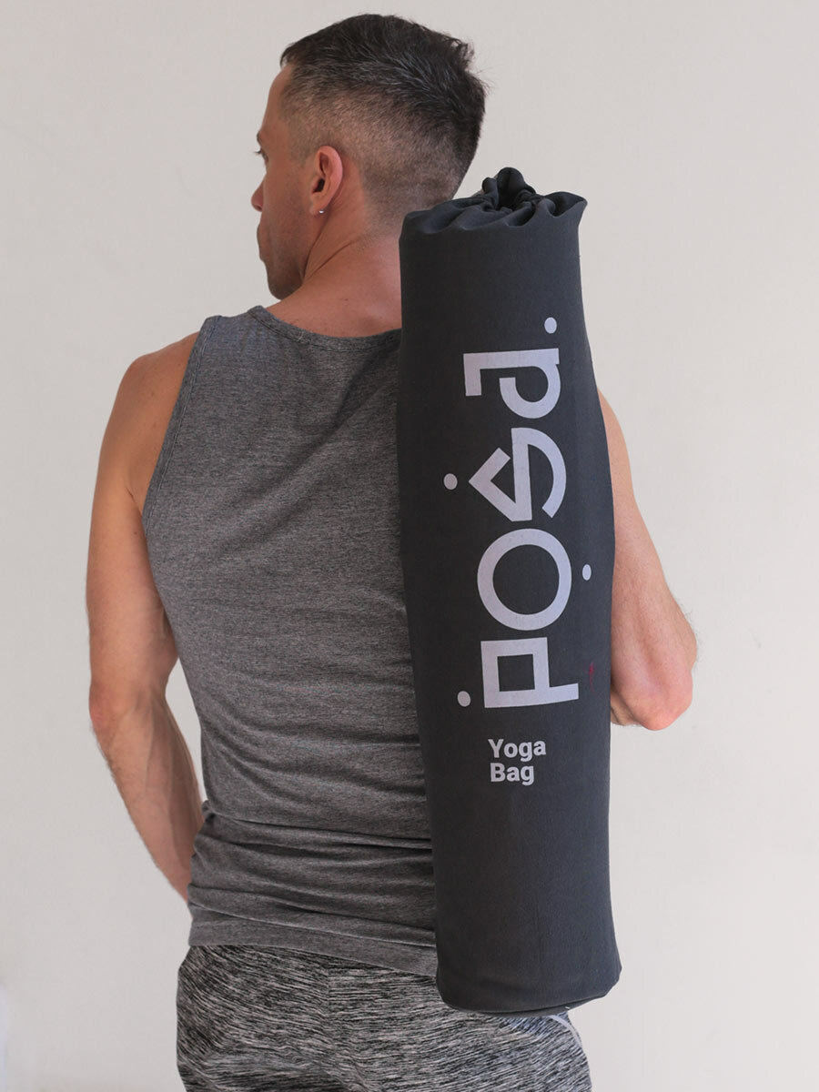 Сумка-мешок для коврика POSA FirstSack Graphite / Тканевая сумка для йога-мата POSA Yoga