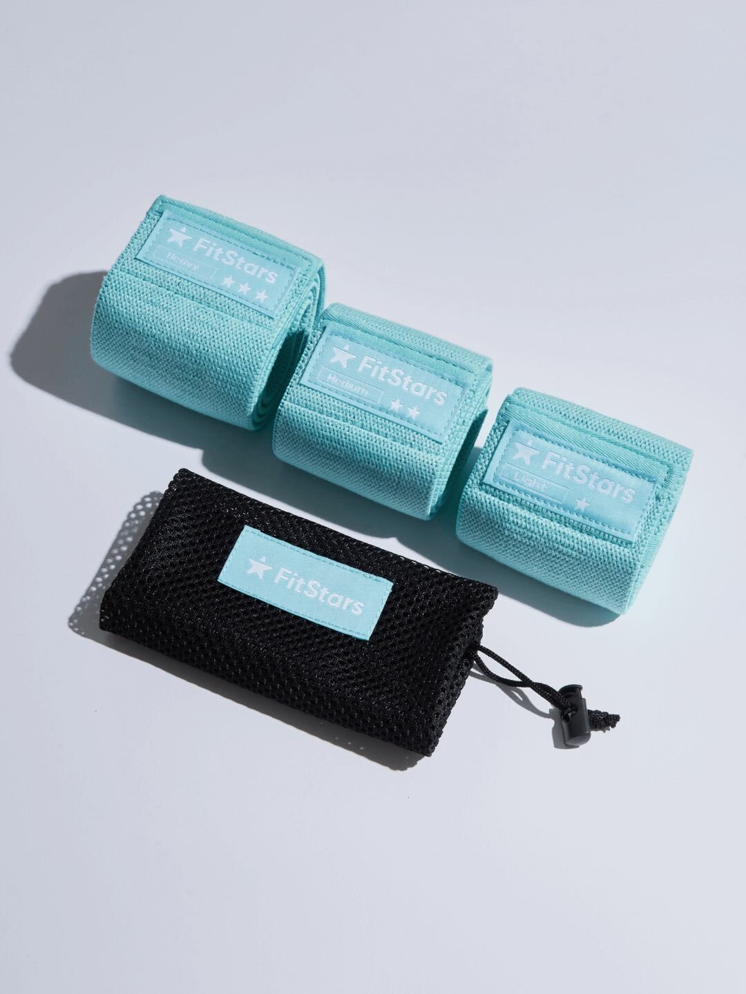 Фитнес-набор FitStars Tiffany, резинки для фитнеса, тканевые, 3шт, бирюзовые — фото 1